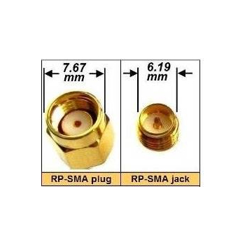 Przejście proste RP-SMA plug na RP-SMA jack - 200mm